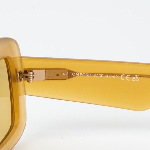 Tom Ford VENETIA Women Sunglasses Yellow Rectangle FT1218 39E NEW AUTHENTIC main image 11